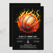 Whimsical Kinderbasketbal Verjaardag Kaart (Voorkant / Achterkant)