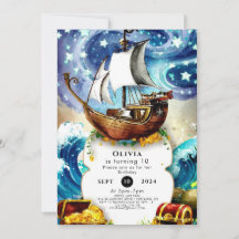 Whimsical Kinderen Boat Pirate Verjaardag