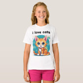 Whimsical Kinderen Cat T-shirt Collectie: Speels d (Voorkant volledig)