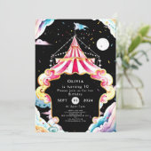 Whimsical Kinderen Circus Verjaardag Kaart (Staand voorkant)