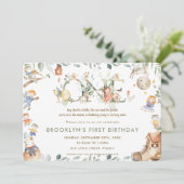 Whimsical kinderkamer rijm groen 1e verjaardag kaart (Staand voorkant)