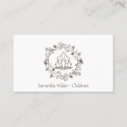 Whimsical kinderopvang of babysitter visitekaartje (Voorkant)