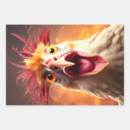 Whimsical Kip Decoupage Wrapping Papier Set-3 Inpakpapier Vel (Voorkant 2)