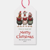 Whimsical Kippen Kerst Tag Bewerkbaar Ontwerp Cadeaulabel (Voorkant)