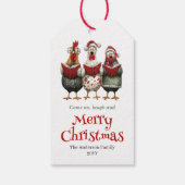 Whimsical Kippen Kerst Tag Bewerkbaar Ontwerp Cadeaulabel (Achterkant)