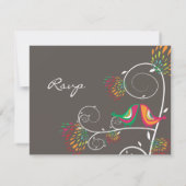 Whimsical Kissing Summer Tortelduifjes Weddenschap RSVP Kaartje (Achterkant)