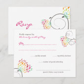 Whimsical Kissing Summer Tortelduifjes Weddenschap RSVP Kaartje (Voorkant / Achterkant)