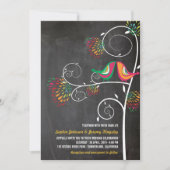 Whimsical Kissing Zomer Tortelduifjes Bruiloft Uit Kaart (Voorkant)