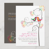 Whimsical Kissing Zomer Tortelduifjes Bruiloft Uit Kaart (Voorkant / Achterkant)