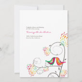 Whimsical Kissing Zomer Tortelduifjes Bruiloft Uit Kaart (Achterkant)