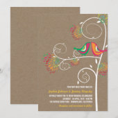 Whimsical Kissing Zomer Tortelduifjes Bruiloft Uit Kaart (Voorkant / Achterkant)