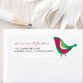 Whimsical Kissing Zomer Tortelduifjes Retouradres Etiket (Insitu)