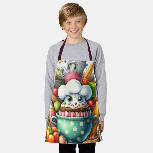 Whimsical Kitchen Adventure Kids' Apron Schort (Gedragen)