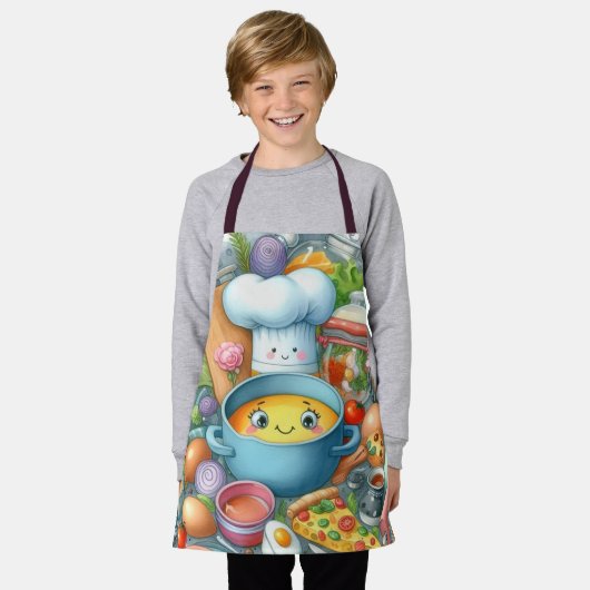 whimsical Kitchen Adventure Kids' Apron Schort (Gedragen)