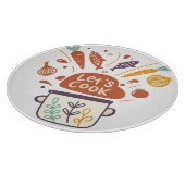 Whimsical Kitchen Scene met "Let's Cook" -tekst - Snijplank (Hoek)