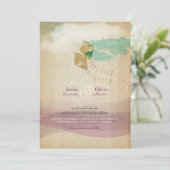 Whimsical Kites Summer Clouds Waterverf Weddenscha Kaart (Staand voorkant)