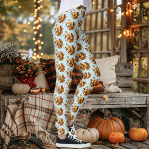 Whimsical Kitsune Vos Blauwe Kersenbloesem Fantasi Leggings
