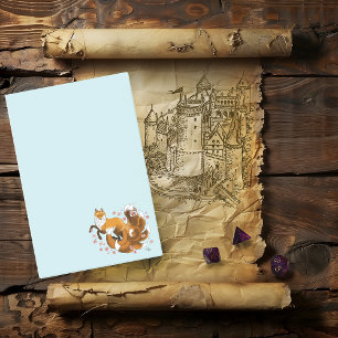 Whimsical Kitsune Vos Blauwe Kersenbloesem Fantasi Post-it® Notes