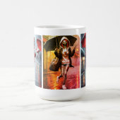 Whimsical Kitten Rain Run Classic Mok (Center)