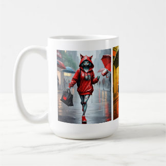 Whimsical Kitten Rain Run Classic Mok