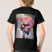 Whimsical Kitten Rain Run Premium Unisex Jeugd T-s Tri-Blend Shirt (Achterkant)