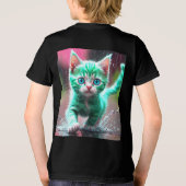 Whimsical Kitten Rain Run Premium Unisex Jeugd T-s Tri-Blend Shirt (Achterkant)