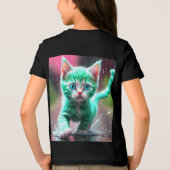 Whimsical Kitten Rain Run Premium Unisex Jeugd T-s Tri-Blend Shirt (Achterkant)