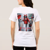 Whimsical Kitten Rain Run Vrouwen Bella + Canvas V Tri-Blend Shirt (Achterkant)