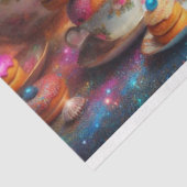 Whimsical Kitten Victoriaans Tea Party Decoupage Tissuepapier (Detail)