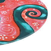 Whimsical Kitty Cat Zittend op vloerkleed Bloemen  Snijplank (Hoek)