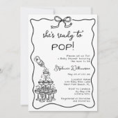 Whimsical Klaar voor de Pop Champagne Tower Baby s Kaart (Voorkant)