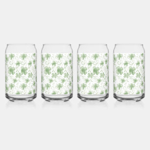 Whimsical Klaver en Wervelend Iers-Them Blikvorm Glas
