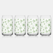 Whimsical Klaver en Wervelend Iers-Them Blikvorm Glas (Links)