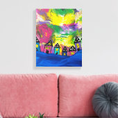 Whimsical Kleine huizen Acryl van Michael Dooley Canvas Afdruk (Insitu (Woonkamer))