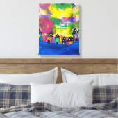 Whimsical Kleine huizen Acryl van Michael Dooley Canvas Afdruk (Insitu (Slaapkamer))