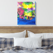 Whimsical Kleine huizen Acryl van Michael Dooley Canvas Afdruk (Insitu (Slaapkamer))