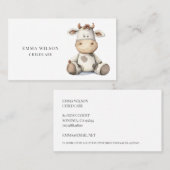 Whimsical Kleine Koe Kinderopvang Visitekaartje (Voorkant / Achterkant)