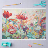Whimsical Kleur Bloem Abstract Schilderij Decoupag Tissuepapier (Craft)