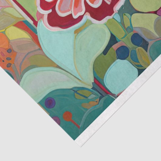 Whimsical Kleur Bloem Abstract Schilderij Decoupag Tissuepapier (Detail)