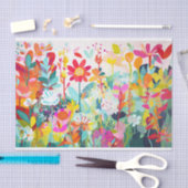 Whimsical Kleur Bloemen Abstract Schilderij Decoup Tissuepapier (Craft)
