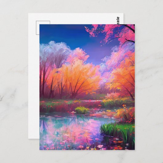 Whimsical Kleuren van het Magische Moeras Briefkaart (Voorkant / Achterkant)