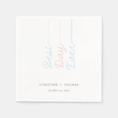 Whimsical & Kleurrijk: Gepersonaliseerd 'Beste Dag Servet (Voorkant)