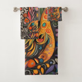 Whimsical Kleurrijk Otomi Patroon Bad Handdoek (Insitu)