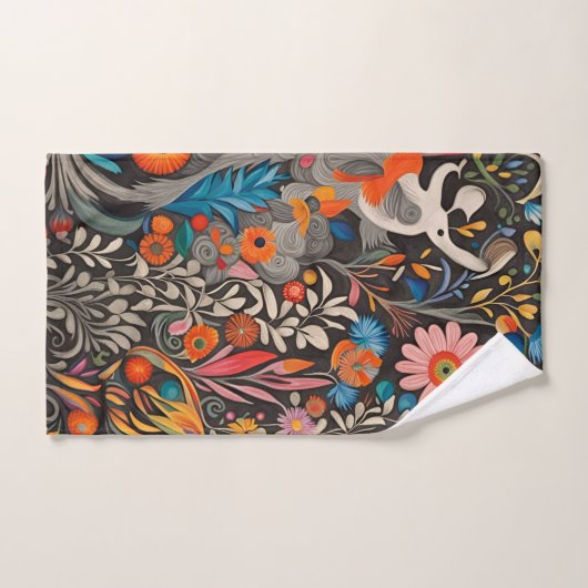 Whimsical Kleurrijk Otomi Patroon Bad Handdoek (Handdoek)