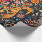 Whimsical Kleurrijk Otomi Patroon Cadeaupapier (Hoek)