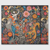 Whimsical Kleurrijk Otomi Patroon Cadeaupapier (Vlak)