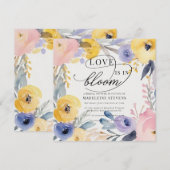 Whimsical Kleurrijke Bloem Liefde Bloom Vrijgezell Kaart (Voorkant / Achterkant)