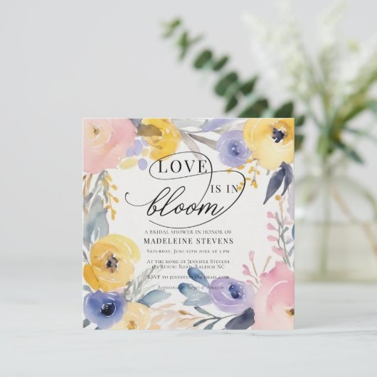 Whimsical Kleurrijke Bloem Liefde Bloom Vrijgezell Kaart (Staand voorkant)