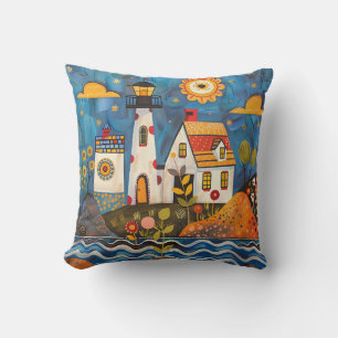 Whimsical Kleurrijke Bloemen Lichte Huis Kussen