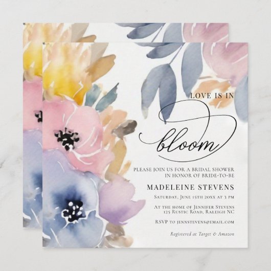 Whimsical Kleurrijke Bloemrijke Liefde Bloom Vrijg Kaart (Voorkant / Achterkant)